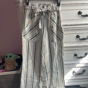 NTW Paper bag Striped Pants with Belt